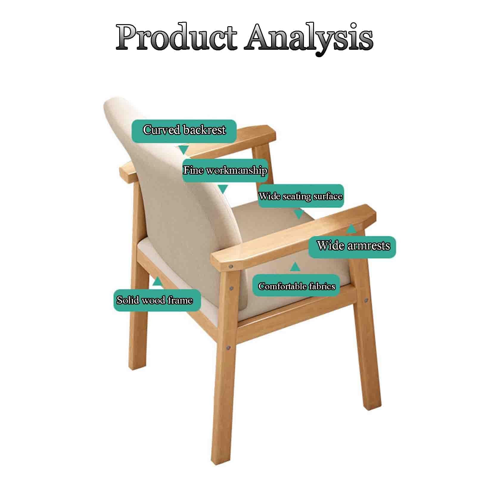 Poltrona ergonomica in legno massello Sedia da ufficio per la casa Sedia da studio per bambini Sedia da computer Sedia da pranzo semplice Levigatura liscia Comfort di seduta Nessun odore (Color : Wal
