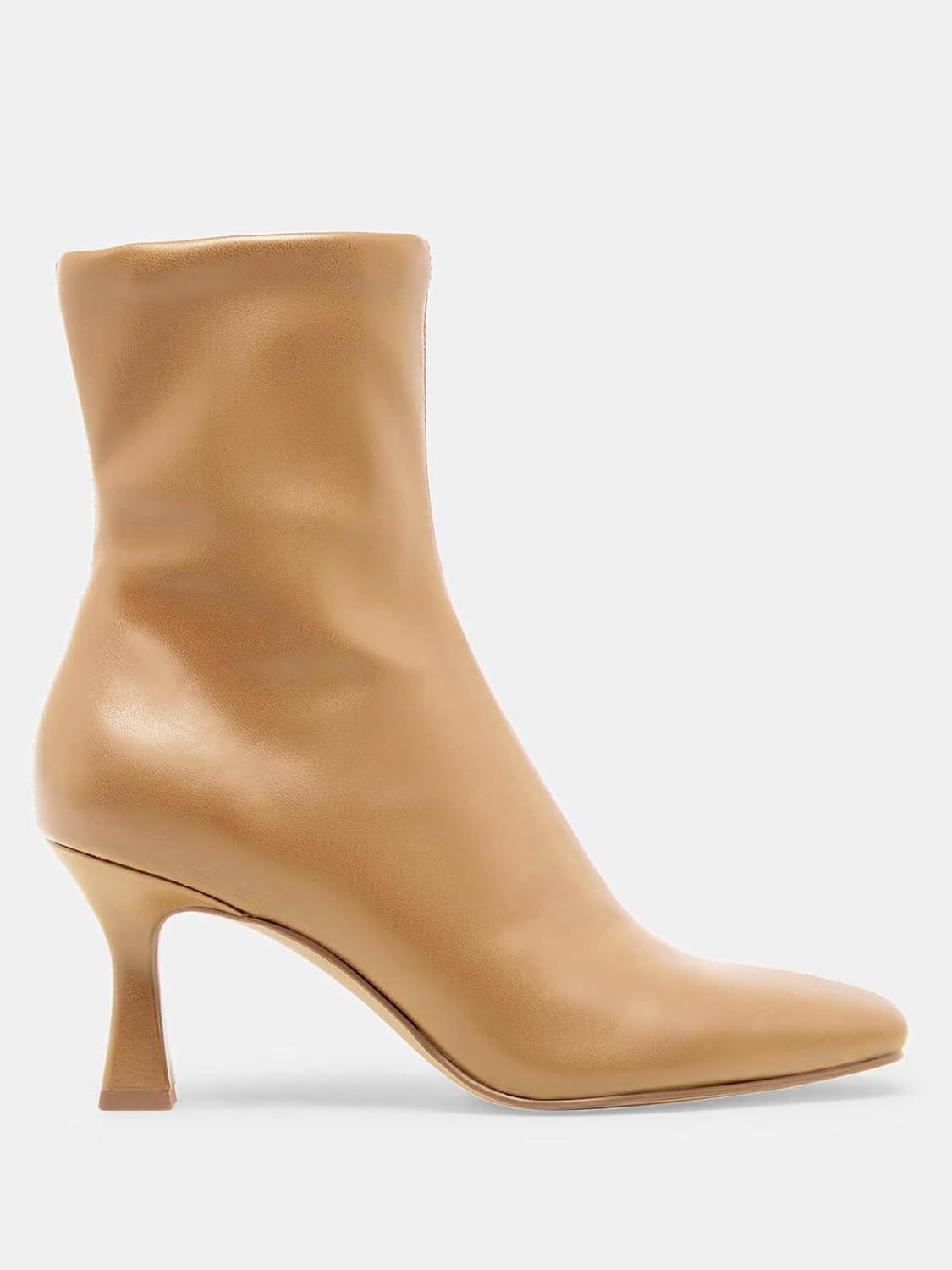 Coutgo Womens Kitten Heel Ankle Boots Square Toe Side Zipper Dressy Booties Fall Shoes - Image 4