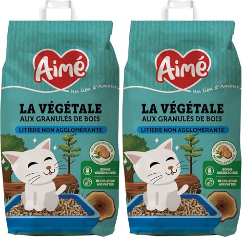 Aimé - Lettiera per gatti, 10 l, molto assorbente (Confezione da 2)