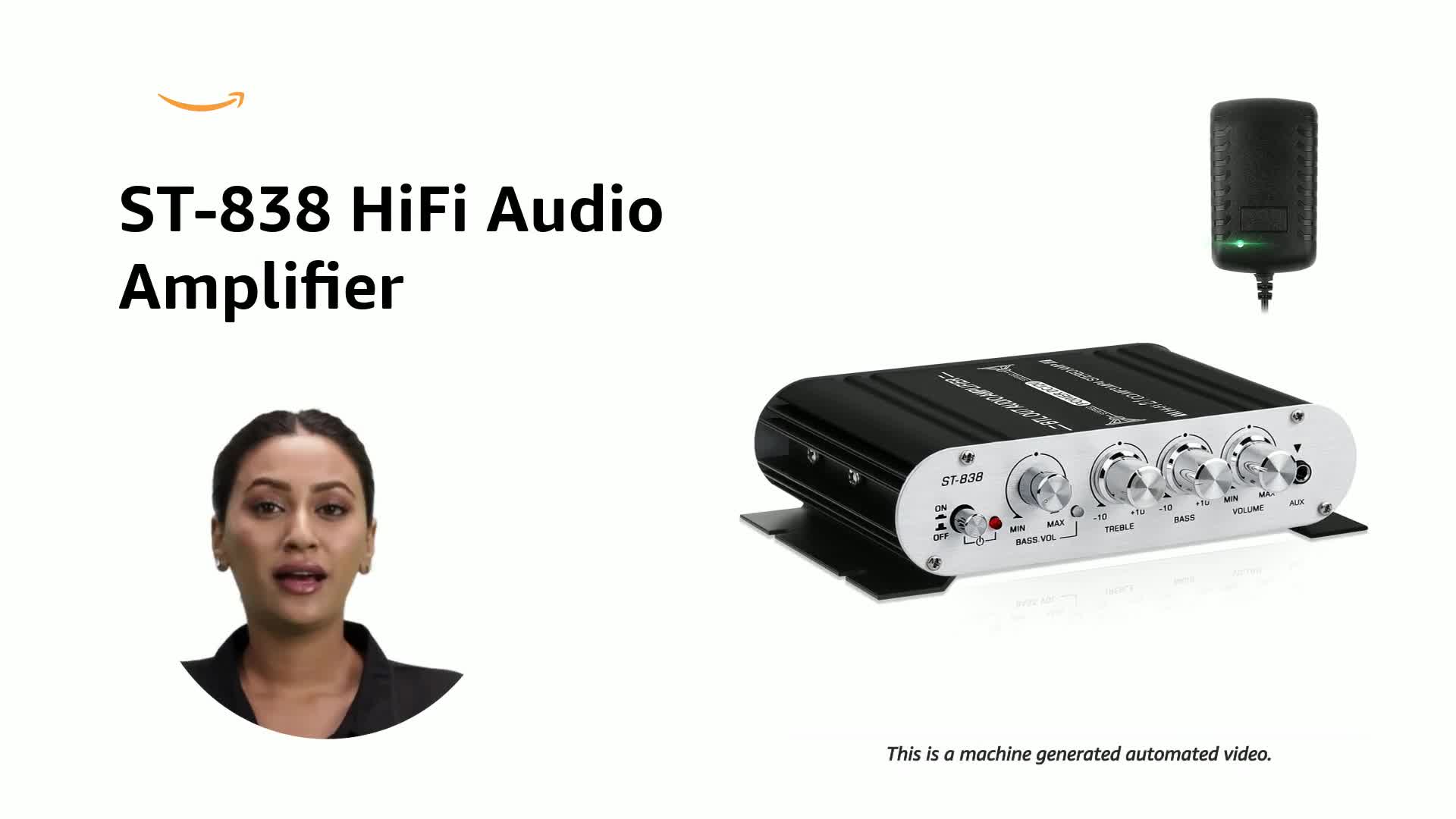 St-838 Amplificador De Potencia Estéreo Hifi Mini Rms 20Wx2 40W Amplificador De Potencia De Audio Digital De 2,1 Canales Negro CHRUI