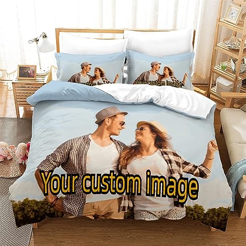 Parure de lit personnalisée microfibre anti-plis pour lit double 3D - 4