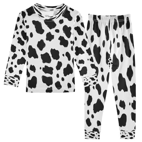 Pajama Sets Long Sleeve Cute Country Cow Animal Soft Comfy Sleepwear 2 Piece PJS 3-8T