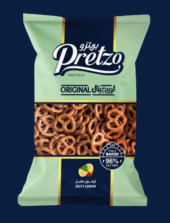 Celebrino P'retzo Pretzels Original Zesty Lemon - 90g | Snacks Food | Chocolate | 90% Fat Free Baked Lemon Pretzels, Fully Baked Snacks, Healthy Party & On-the-Go Bites