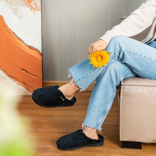 LongBay Women's Slip-On House Slippers Comfy Memory Foam Bedroom Shoes2