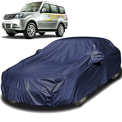 Image of Autofact Car Body Cover Compatible for Tata Sumo with Mirror Pockets (Navy Blue)