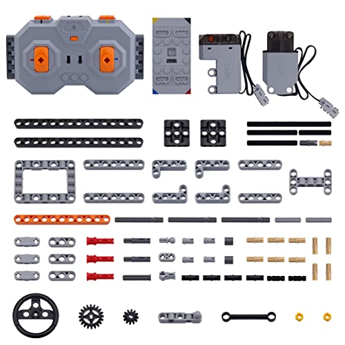 PHYNEDI CADA 4Pcs Upgraded Motor Power Modification Building Set with Technical Accessories Pack, Compatible with Lego Raptor 42126, DIY Small Particle Building Blocks Construction Toy