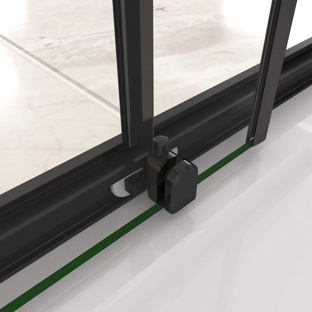 190 cm Box Doccia Angoalre Porte Scorrevoli Vetro Temperato 6 mm Trasparente Anticalcare Telaio Nero Opcao 100x80 cm