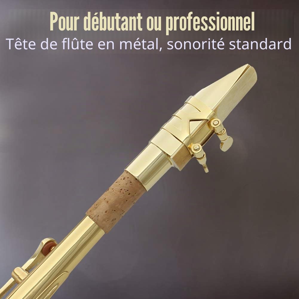 Bec Saxophone, Alto Jazz Bec Saxophone Métal 8C avec Capuchons Patches Coussins