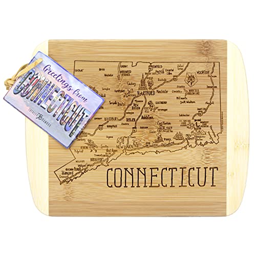 Image of Totally Bamboo A Slice of Life Connecticut State Serving and Cutting Board, 11 inch x 8.75 inch