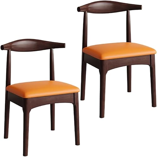 Miniatura 20 de YVYKFZD Solid Wood Dining Chairs Set, Armless Kitchen Chairs, Upholstered Dining Room Chair with Curved Back, Leisure Comfy Side Chair, for Living