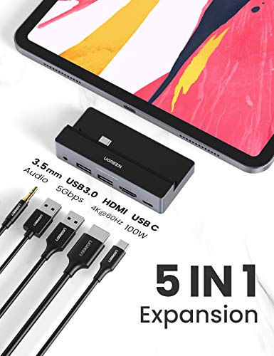 Hub USB C UGREEN para iPad Pro, adaptador 5 em 1 USB C iPad Pro com 4K HDMI, USB 3.0, carregamento P