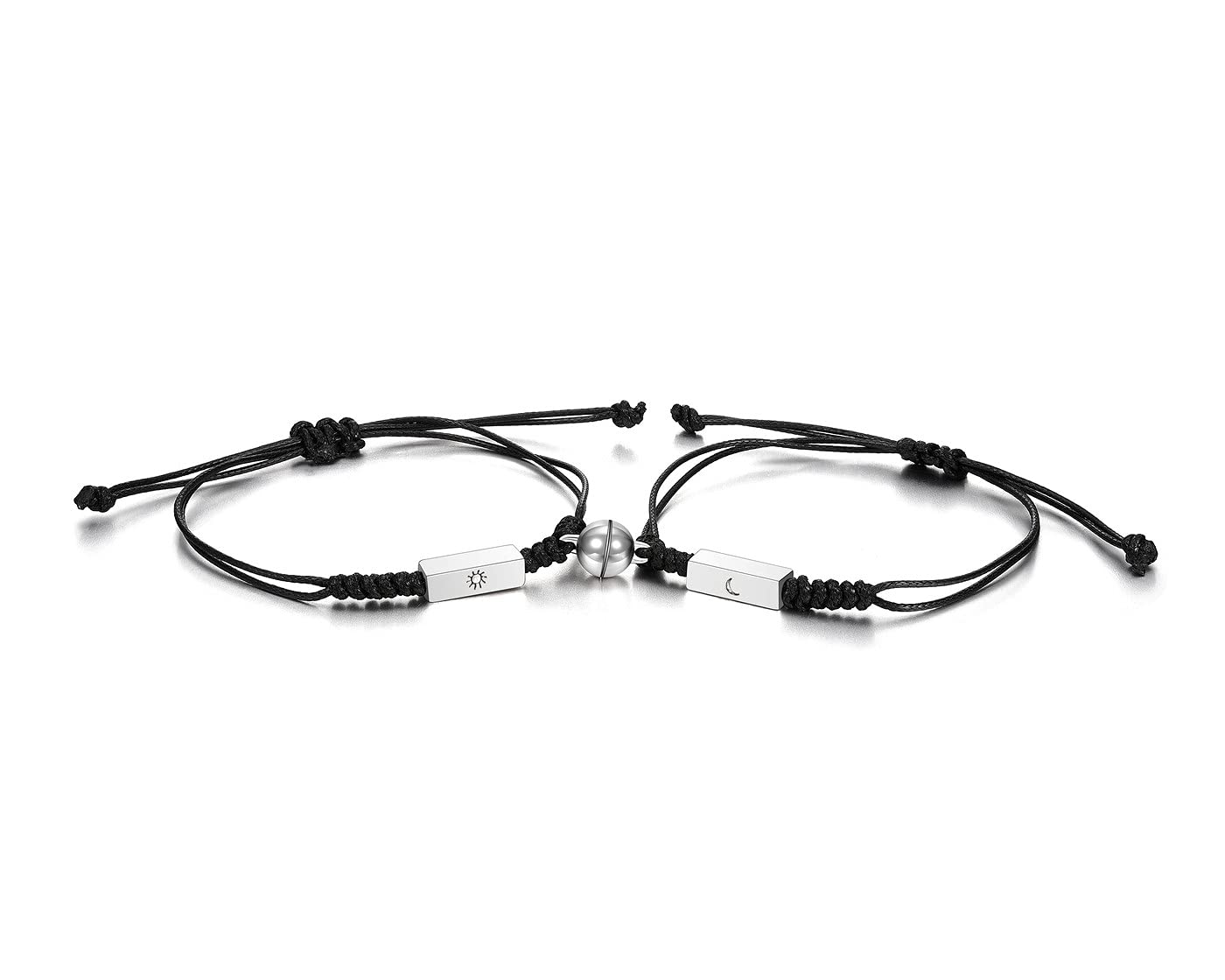 Sun and Moon Magnetic Couple Bracelets Mutual Attraction Friendship Bracelet Connecting Relationship Jewelry for Boyfriend Girlfriend Women Men BFF Best Friends
