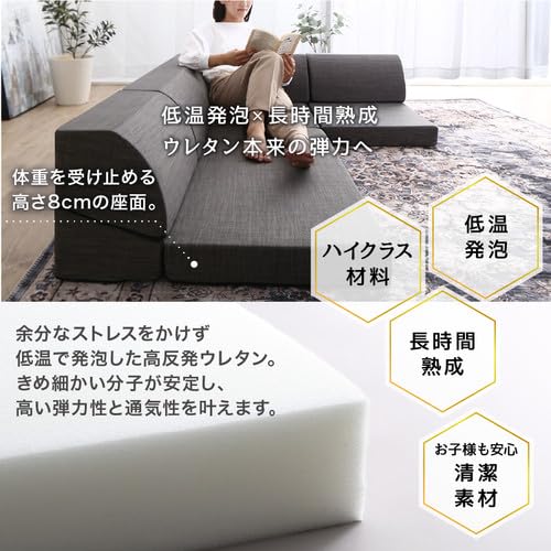 Amazon｜フロアコーナーソファ ソファ単品 2P 座面カラー ソフトグレー