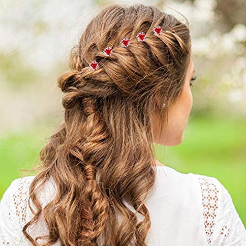 Miniatura 4 de WOIWO 20 horquillas de cristal para el cabello, diseño afilado en U, de metal, para mujeres y niñas, accesorios de joyería para el cabello, color