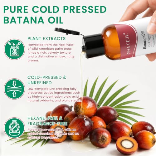 Image of PHATOIL Batana Oil for Hair Growth Skin Care, 4 fl.oz