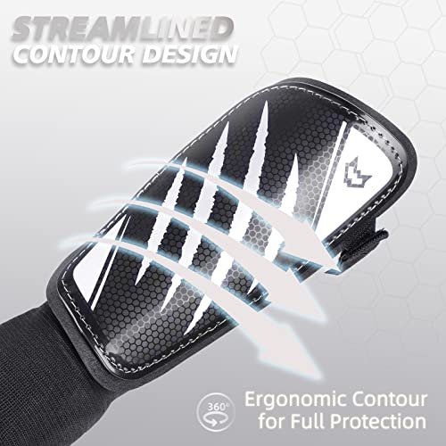WVVOU Shin Pads Kids, Football Shin Guards for Boys and Girls Shin Guards Football Men with Double Adjustable Straps - Image 2