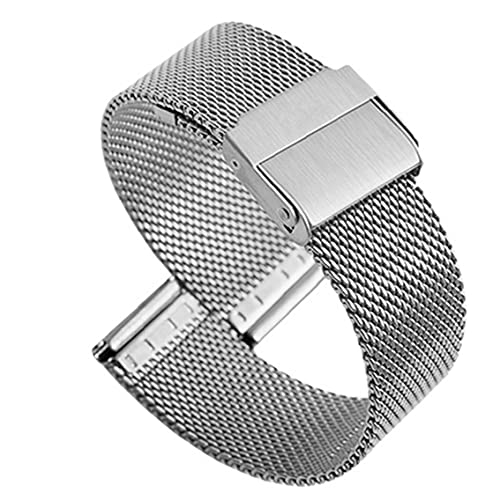 Uhrenarmbänder Milanese-Edelstahl-Uhr-Band ultradünne Quick Release-Armband für Männer Frauen 20mm Silber Cover