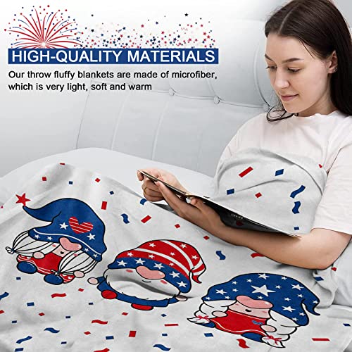 Tiosggd Gnomes Blanket Independent Day Throw Blanket 4Th Of July All Season Bed Throw Fleece Flannel Plush Super Soft Quilt Throw For Sofa Couch 60''X50'' #TOP1