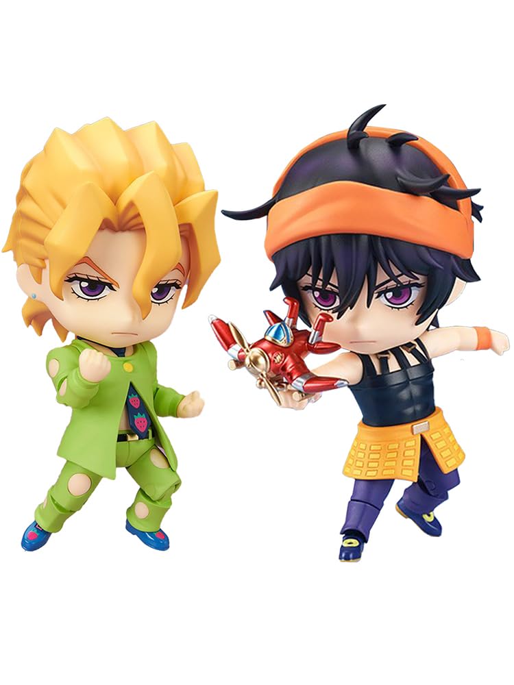 Jiumaocleu JJBA Action Figure Narancia Ghirga Figure, 10cm Mini Anime Statue, Joint Movable, Parts Changeable, Handmade Collectible Gift for Fans