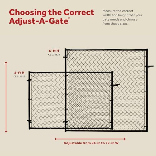 4'H Fit-Right Adjustable Walk Gate Kit, Square Corner Frame - Black