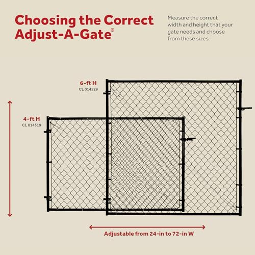 4'H Fit-Right Adjustable Walk Gate Kit, Square Corner Frame - Black