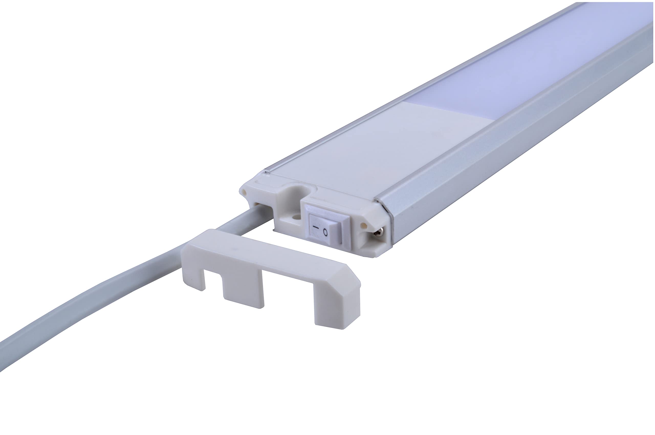Trango LED Unterbaulampe 4-Stufen dimmbar 2534 *SUN* Küchenunterbau Lampe Lichtleiste 900mm lang 15 Watt 230V in Titan mit Touchdimmer 3000K warmweiß Aufbauleuchte, Schrankbeleuchtung, Unterbauleiste