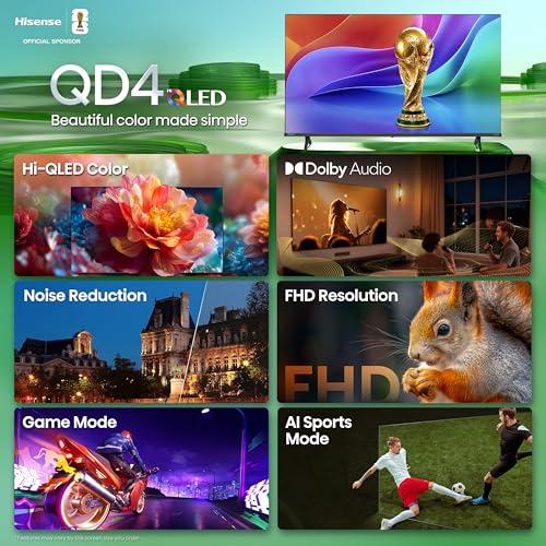 Hisense 40-Inch Class QD4SR Series Hi-QLED FHD Smart Roku TV (40QD4SR, 2026 Model) – Hi-QLED Color, Dolby Audio, Compatible with Alexa, Full Array LED, Slim Bezel Design - Image 5