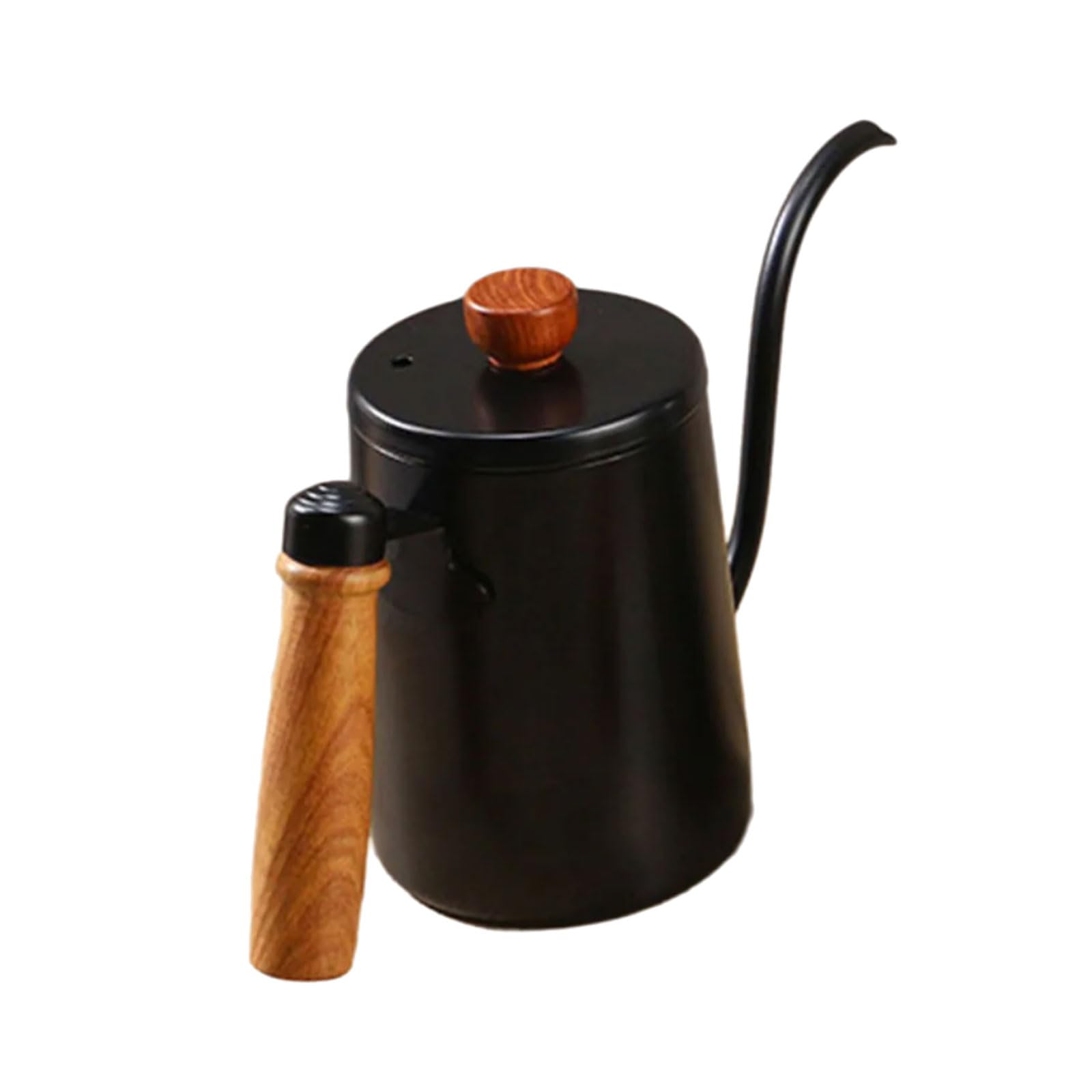 Xjdzineq Professional Baristas Coffee Dripper Pots with Ergonomic Wood Handle Dishwasher Safe 304 Stainless Steels Construction Coffee Kettle with Gooseneck Spout