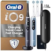 Oral-B iO Series 9 Electric Toothbrush Duo Pack (Black & Aqua Marine), 2 Rechargeable Toothbrushes with 4 Replacement Heads…