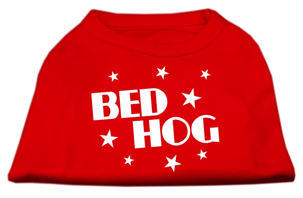 Mirage Pet Products 8-Inch Bed Hog Screen Printed Shirt, X-Small, Red