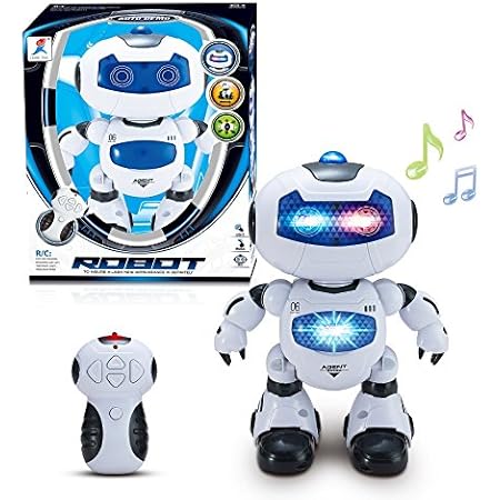 Amazon Co Jp 電子ダンシングロボットの子供 点滅ライト 360 回転してボディ モータースキル 二足歩行 音楽赤外線 家電 カメラ