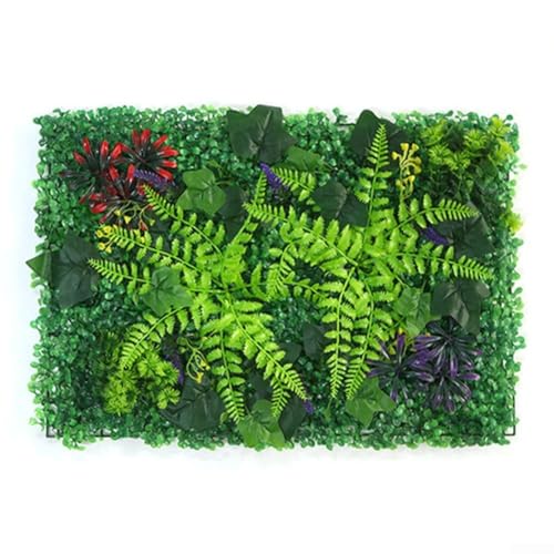 Panel de vegetación realista para decorar espacios, 40 x 60 cm, seto de plantas artificiales para hogares y jardines (B)