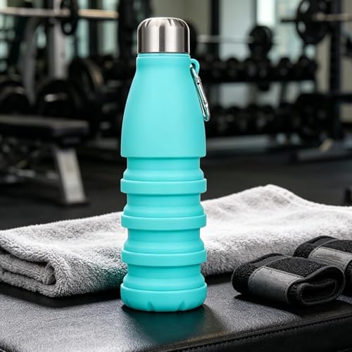 Botella reutilizable y flexible de agua 550ml portátil para camping 4