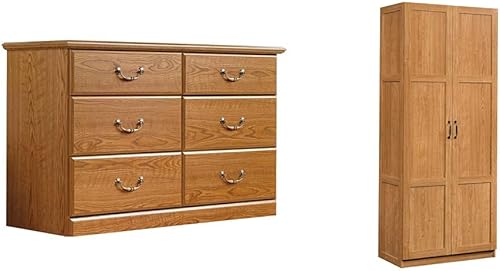 Cómoda Sauder Orchard Hills de 6 cajones Material Reciclado Marrón