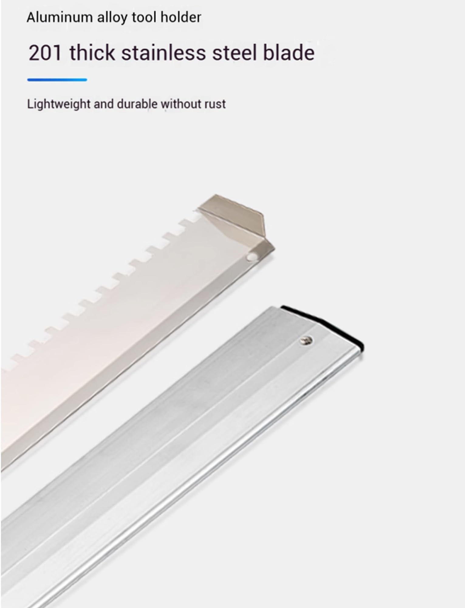 Llana grande for azulejos, llana de acero inoxidable dentada cuadrada for la instalación de azulejos y pisos de gran formato (24'')(Round Teeth,35'')