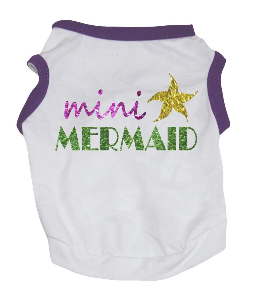 Chemise coton blanc chiot Mini Sirène protège la peau sensible des petits chiens
