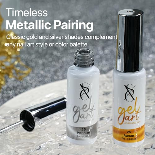 Set de Gel Liner para Uñas Gold & Silver 2 piezas miniatura 7