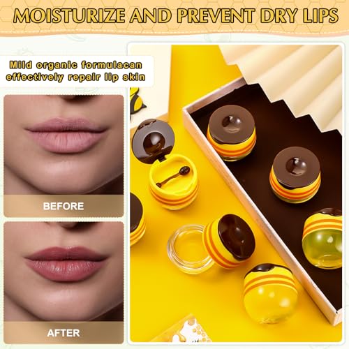 Teacher Appreciation Week Gift Propolis Moisturizing Honey Pot Lip Mask Bee Balm Lip Balm with Greeting Cards Bee Thank You Gift for Women Teacher Graduation Party Supplies Favors(20 Sets) - Image 5
