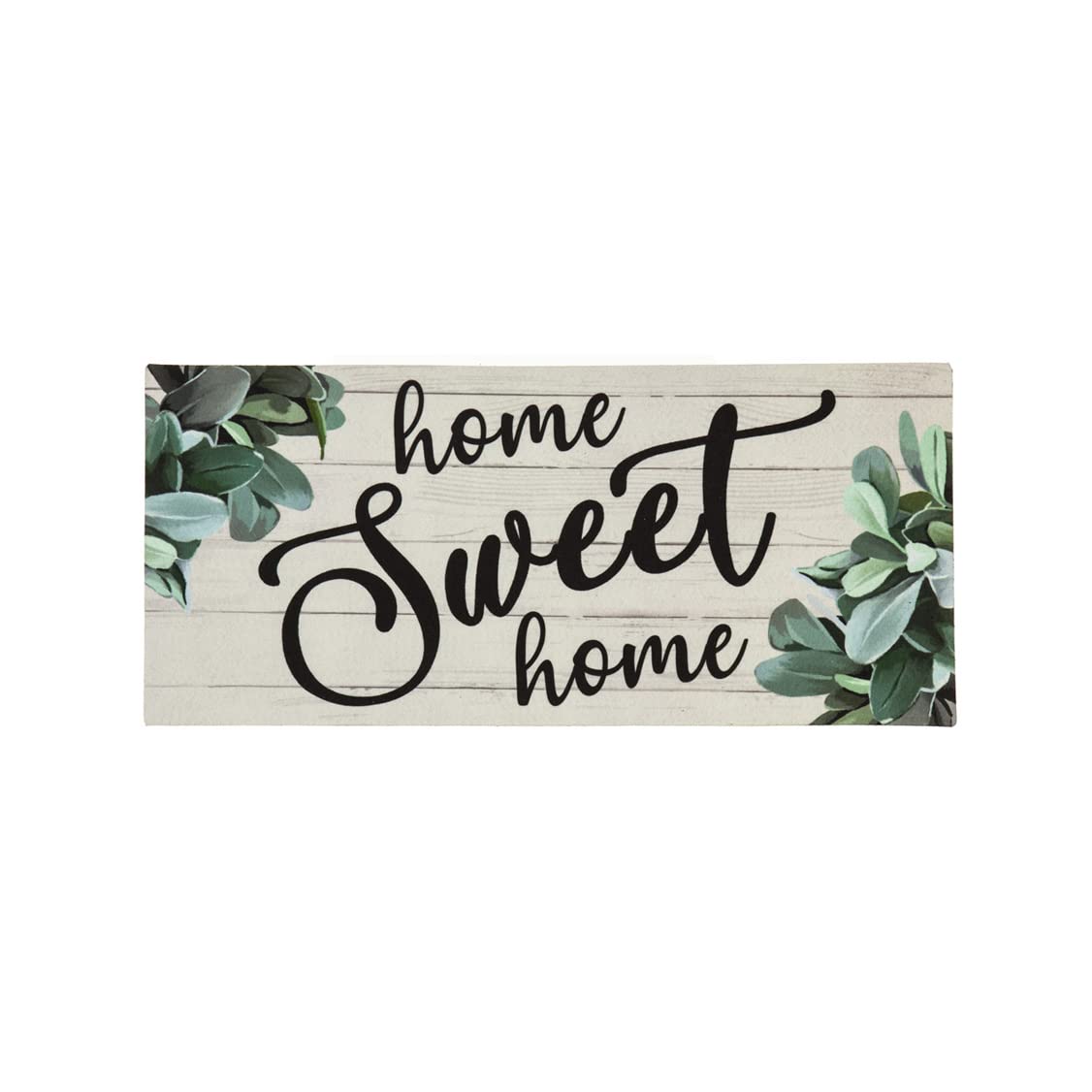 Evergreen Home Sweet Home Eucalyptus Sassafras Switch Mat Inserts, Entrance Front Door Mat Indoor and Outdoor Welcome Mat for Entryway, 22" x 10" Non