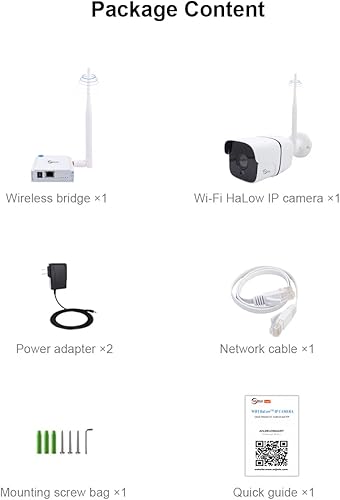 Miniatura 6 de Puente inalámbrico Wi-Fi HaLow Sistema de cámara de seguridad inalámbrica de 2 MP, transmisión punto a punto, tecnología inalámbrica a través de