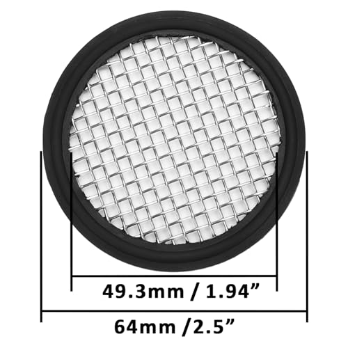 Image of DERNORD 2 Pack 2 inch Sanitary Tri-Clamp Gasket Buna-N (NBR) w /Stainless Bonded Type Screen 8 Mesh