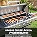 Outsunny Gasgrill 18,6 KW 6+1 Brenner BBQ Grillwagen aus Edelstahl inkl Rolle Seitenbrenner Thermometer Gusseisen-Grillrost Warmhalterost Seitentisch Unterschrank Gas-Grill für Balkon BBQ Party