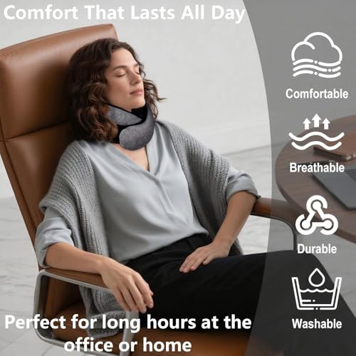 Travel Neck Pillow for Airplane, Memory Foam Neck Pillow - image 5