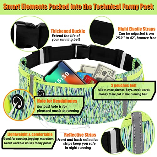 Image of USHAKE Slim Running Belt, Workout Fanny Pack for Men Women,Exercise Waist Pack for Apple iPhone Holder, Runner Belt for Running Walking Cycling Camping Gym