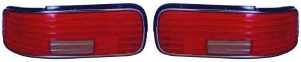 KarParts360 For 1993-1996 Chevy Caprice Tail Light Lens Driver and Passenger Side Pair Plastic Red and Clear Replacement For GM2808109 + GM2809109 | 16521719