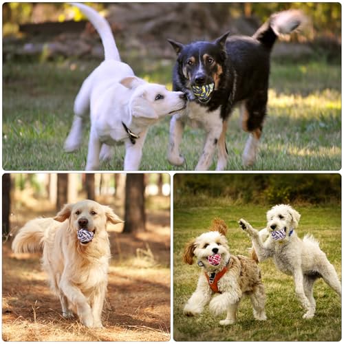 HENGBIRD Hund Seil Ball, 10 Stück Hundespielzeug Ball Seil, Geflochtener Baumwolle Langlebige Hundebälle für Hunde Zahnreinigung, Kauspielzeug für Welpen beim Zahnen, Nein Große Hunde, Hunde Ball