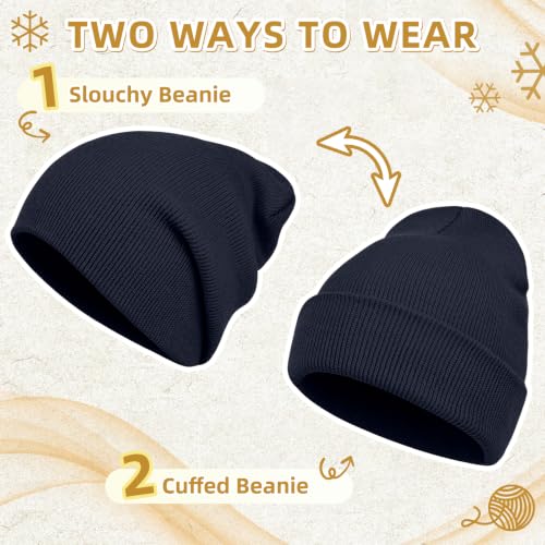 Image of ZOORON 1&2 Pack Beanie for Men Women Slouchy Beanie Hats Winter Knit Caps Soft Ski Hat Unisex