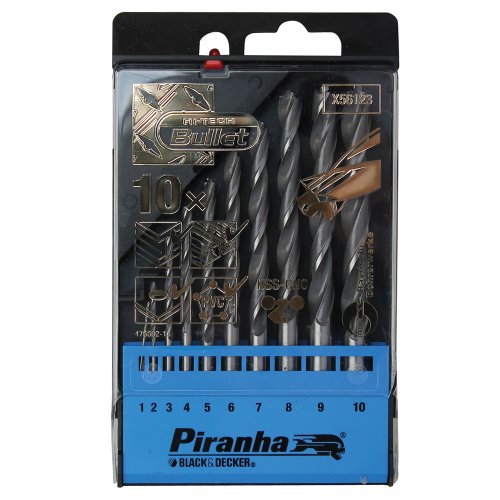 Piranha Metal Bullet - Juego de brocas (10 unidades, 1-10 mm)