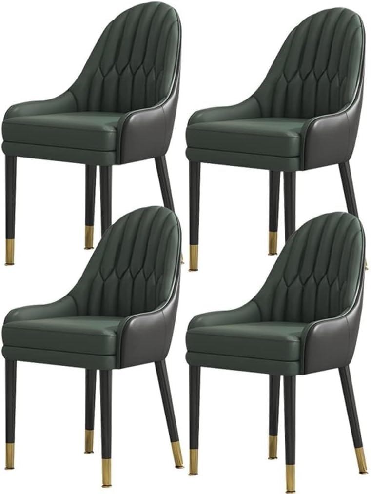 BZGPMFUD Dining Chair 4-Pack Modern High Back PU Leather With Solid Wood Legs(Color 8)