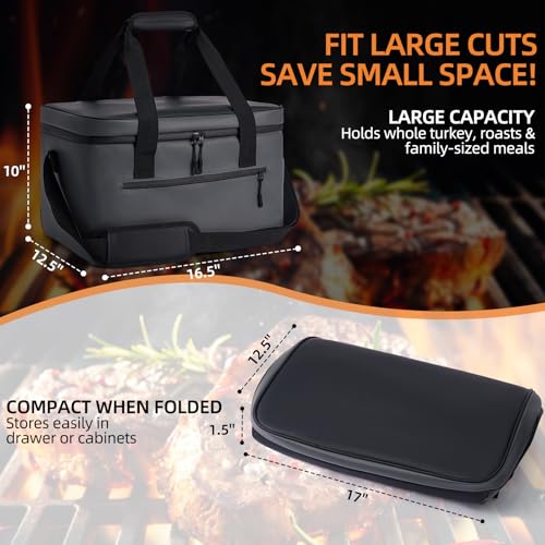 Bolsa aislante para reposar carne, gris miniatura 6